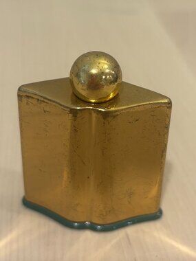 Vintage Coty Emeraude miniature perfume bottle gold-toned .13 oz